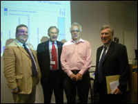 Left to right: Edward Lord, Professor Albert Singer, Dr Richard Smith and Dr Simon Wiseman